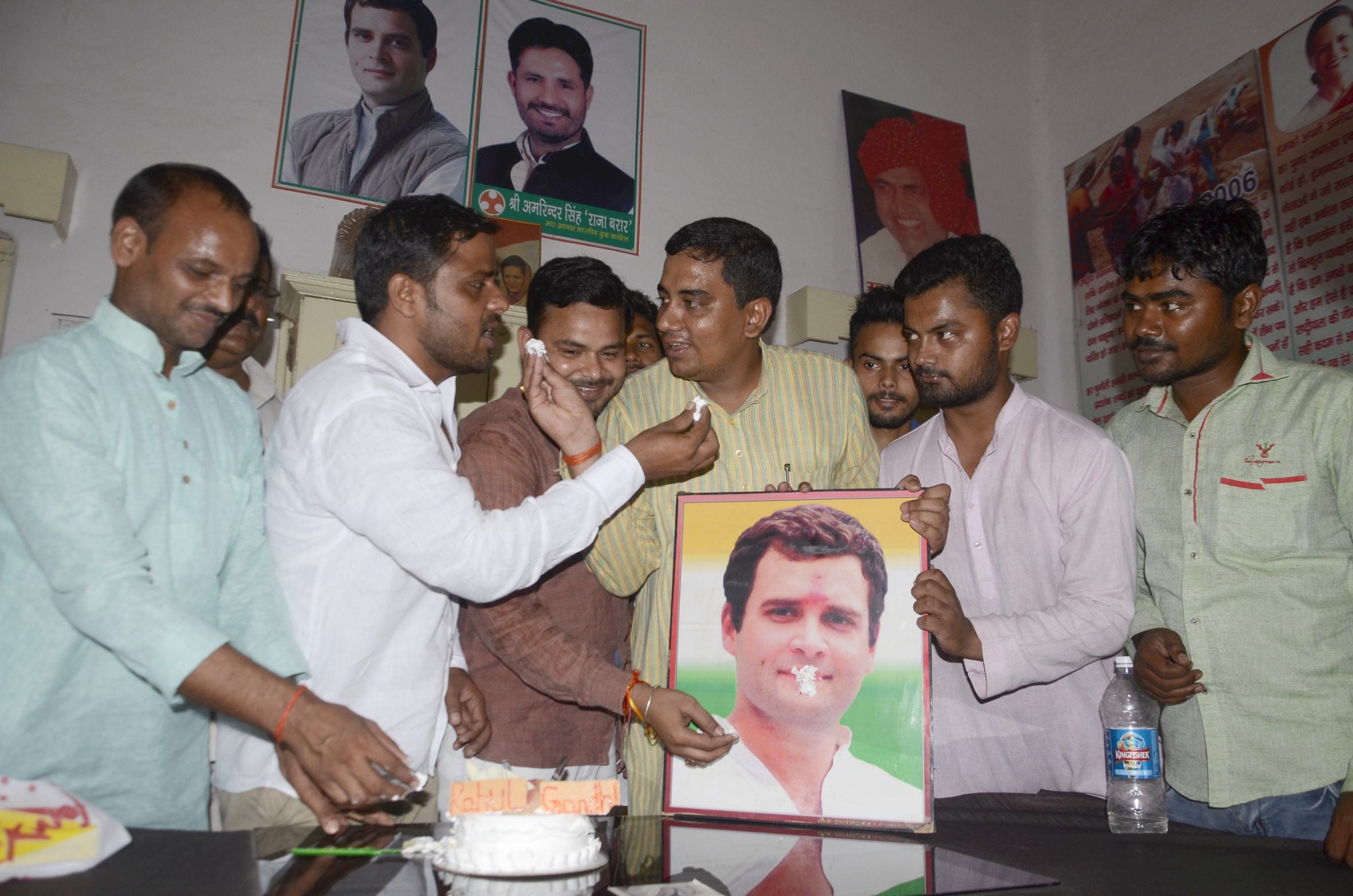 Uttar Pradesh Congress leaders celebrate birthday of Rahul Gandhi.