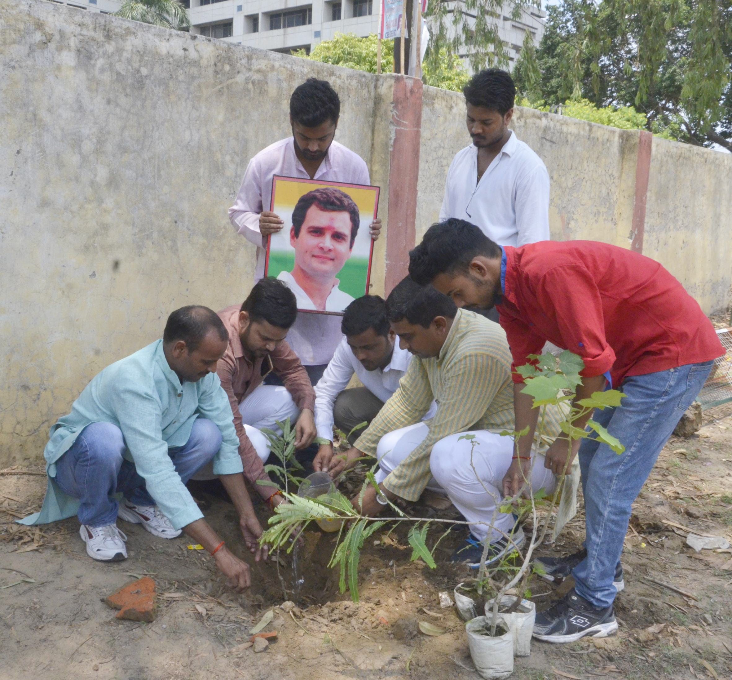 Uttar Pradesh Congress leaders celebrate birthday of Rahul Gandhi.