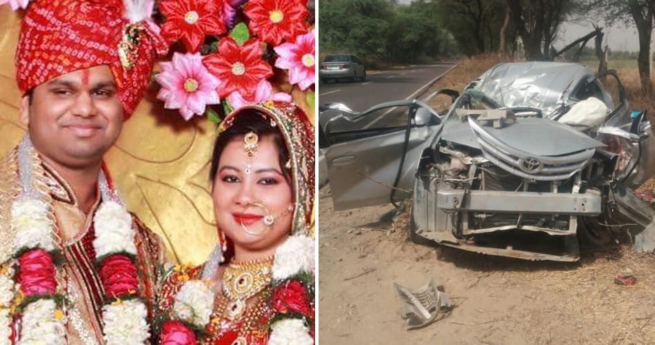 rajasthan newly married couple killed in horrible road accident in dabwali of sirsa