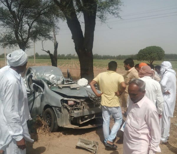rajasthan newly married couple killed in horrible road accident in dabwali of sirsa