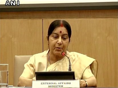 sushma swaraj clears indian stand on INDO-PAK relationship
