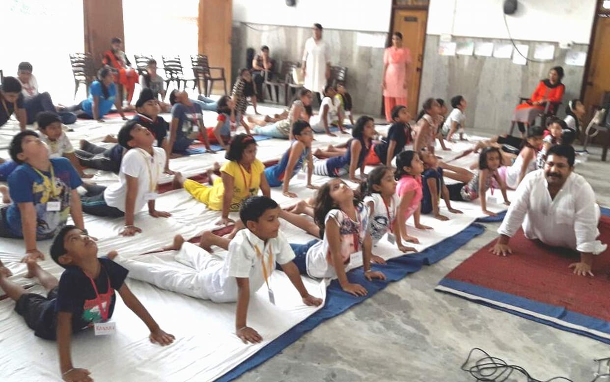 the children learnt yoga and meditaion.