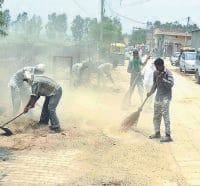 Poultry farm, Poultry farm dirty, getting in street cleaning, karnal