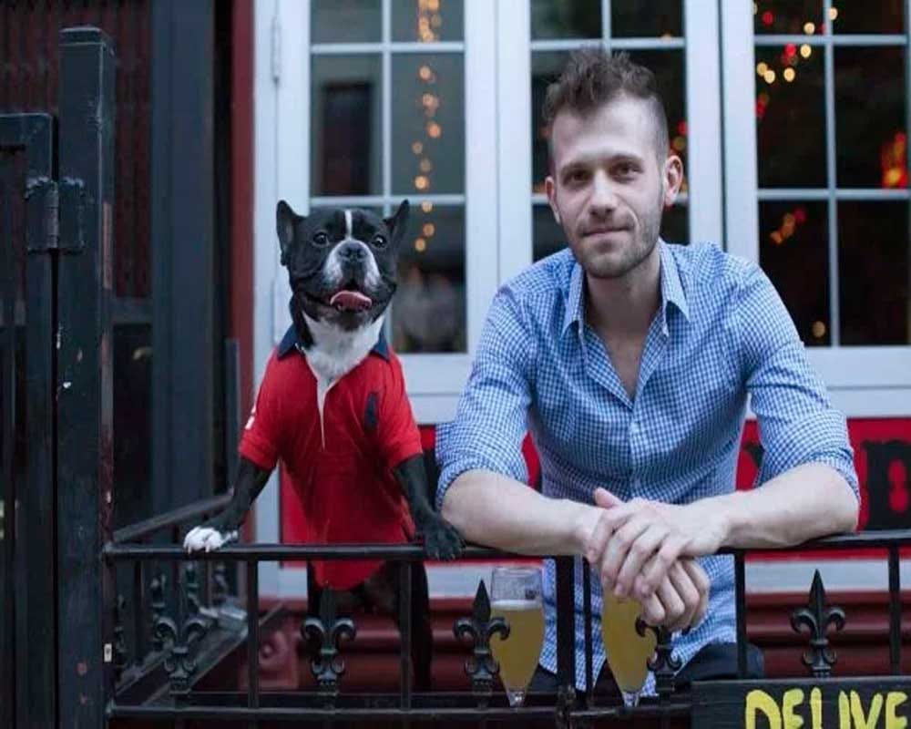Dogs celebrate fathers day with their human dad