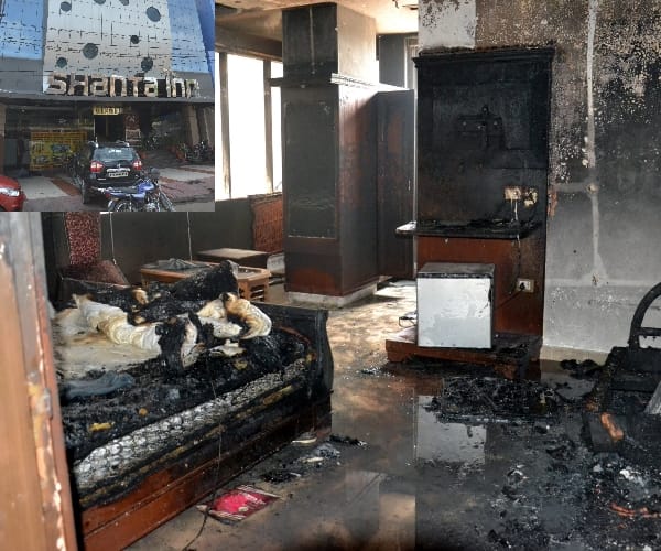 fire in a hotel in Lucknow.