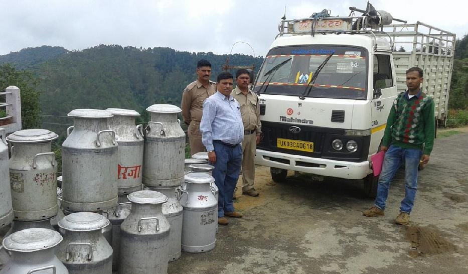 illegal vehicle caught in milk transport