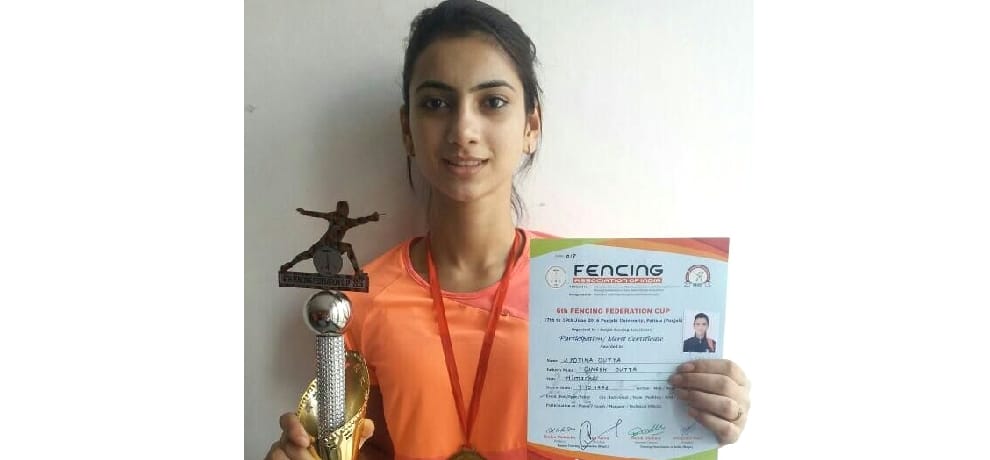 Jyotika dutta won gold medal in sword competition.