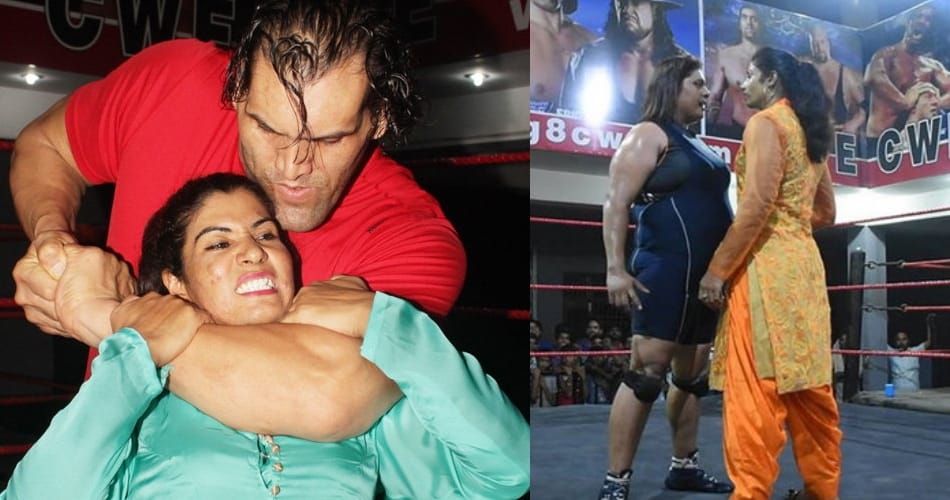 the great khali under training lady wwe wrestler kavita profile, see pictures