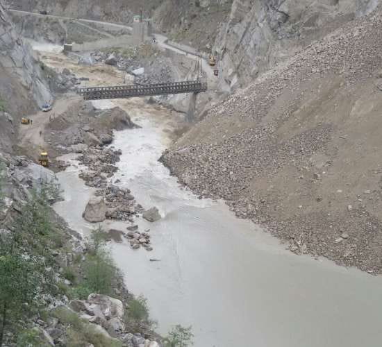 landslide near urni dhank kinnaur