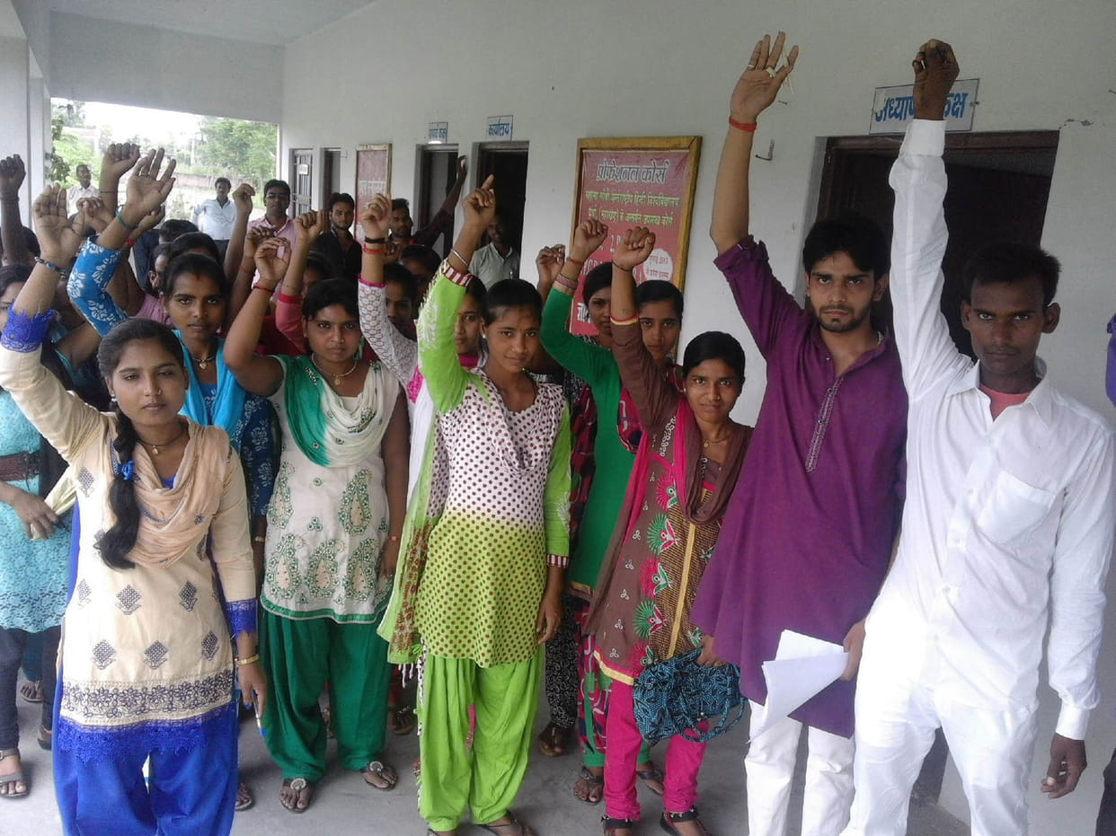 Students demonstrated, demanding examination
