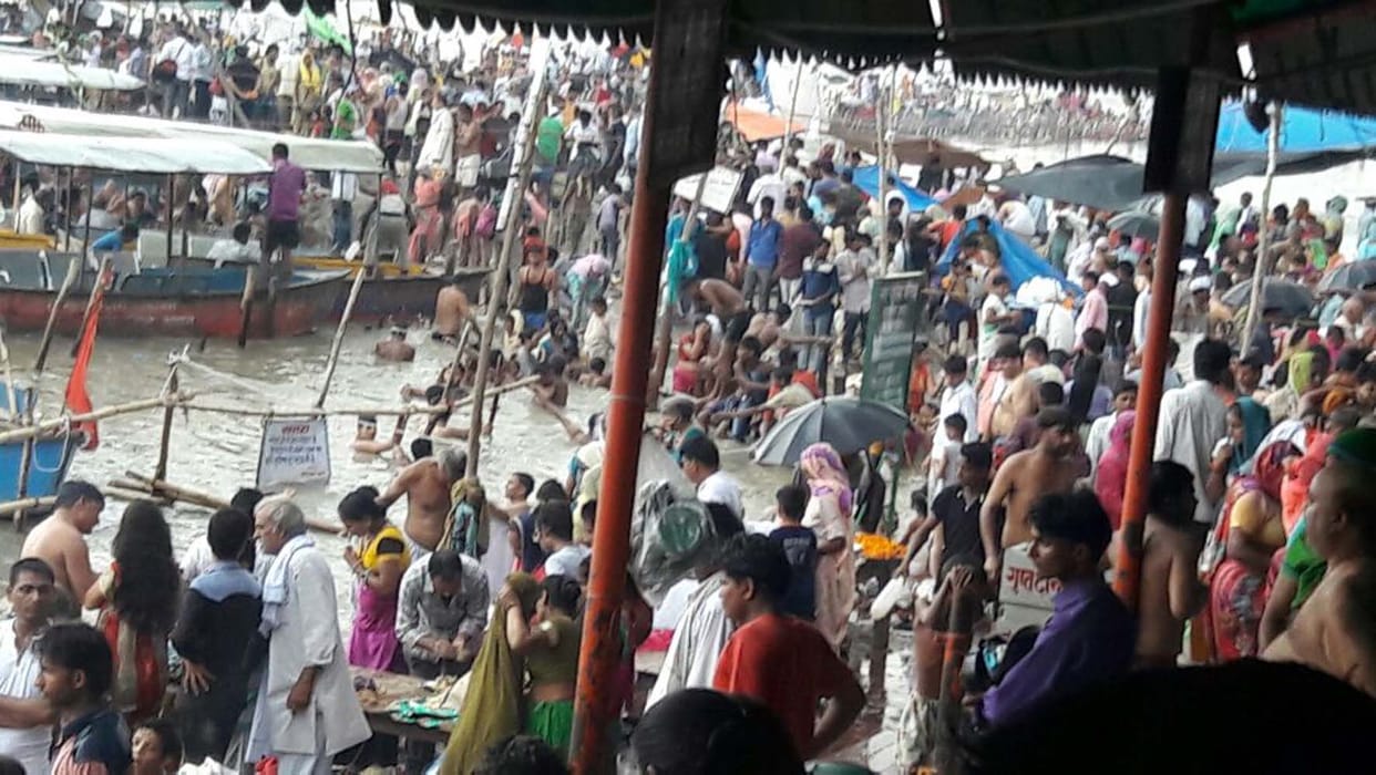 Dip by devotees at purnima.