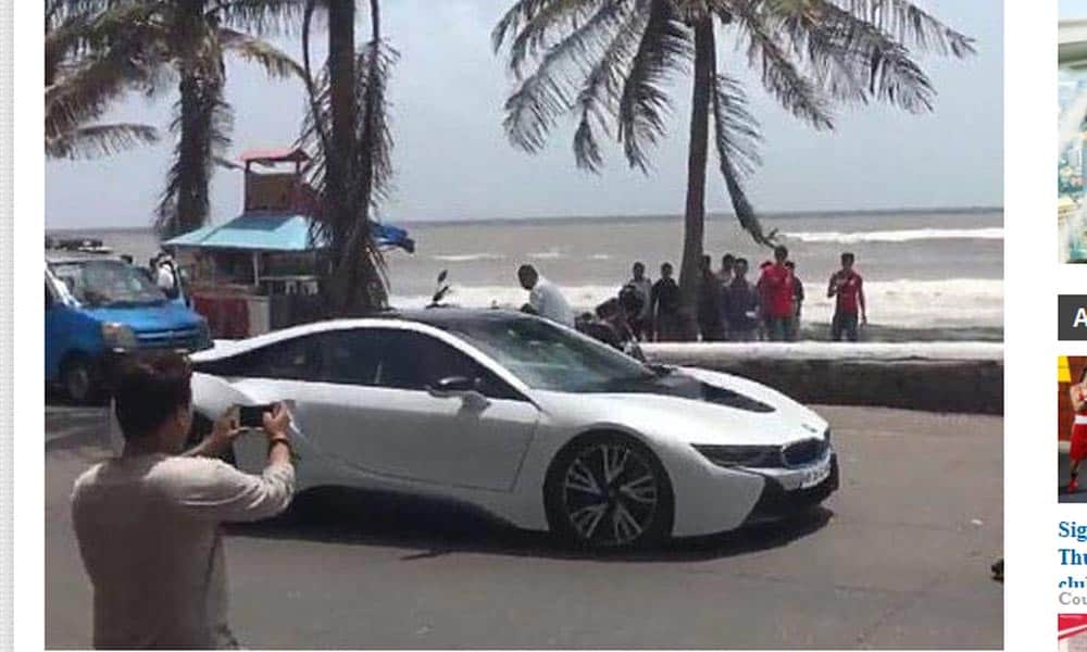 Shah Rukh Khan takes his new BMW i8 for a spin