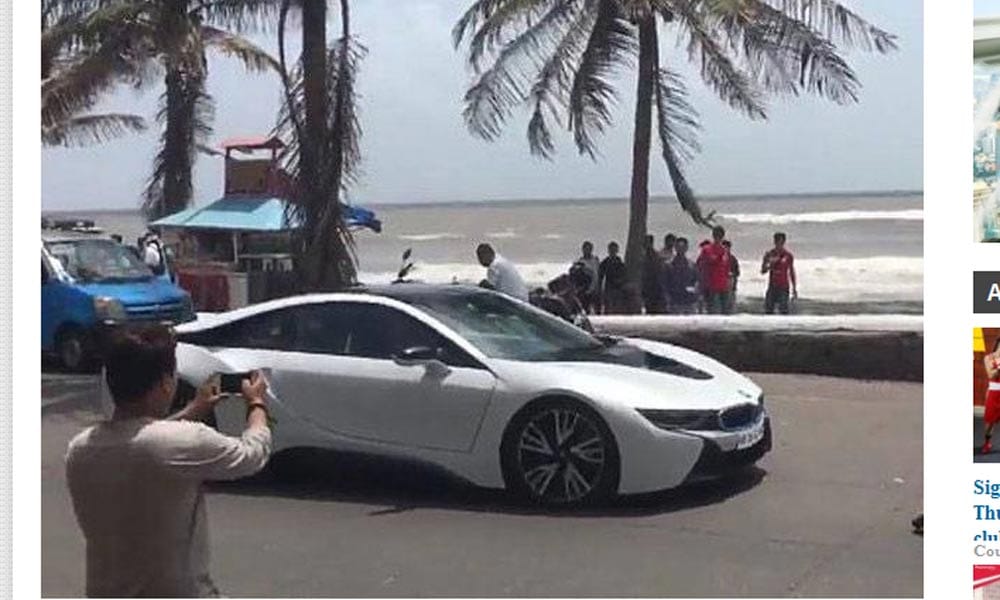 Shah Rukh Khan takes his new BMW i8 for a spin