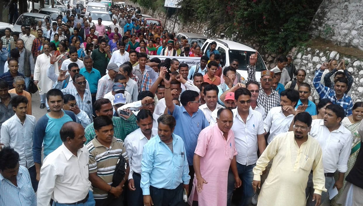 Thuldhar block residents demonstrated at the Collectorate