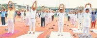 yoga reharshal, district collector, other officer doing yoga, kaithal