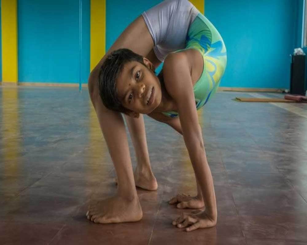 Aditya can bend his body into all kinds of shapes