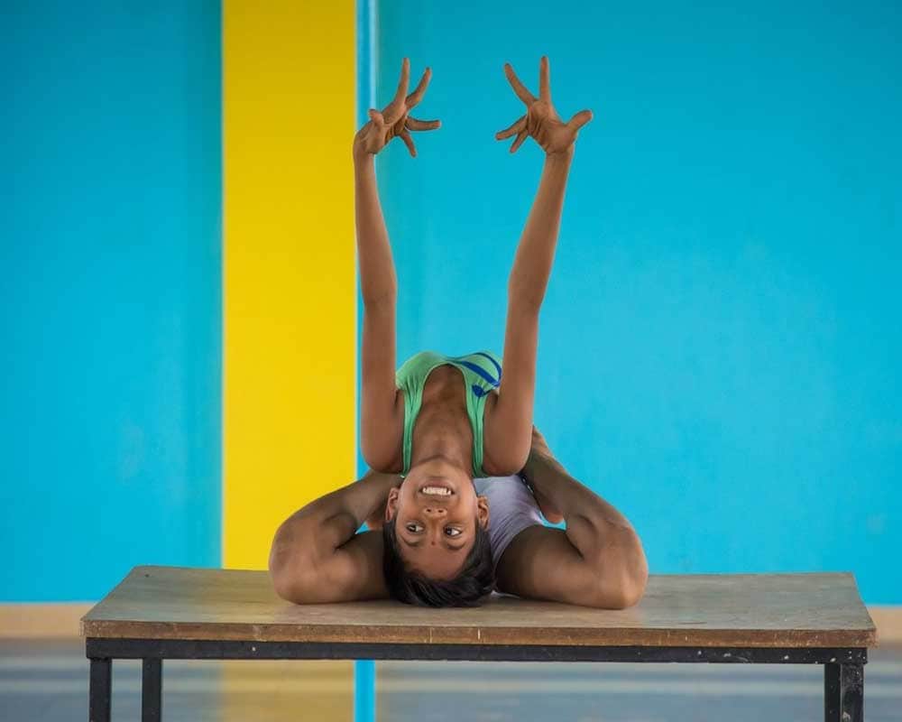 Aditya can bend his body into all kinds of shapes