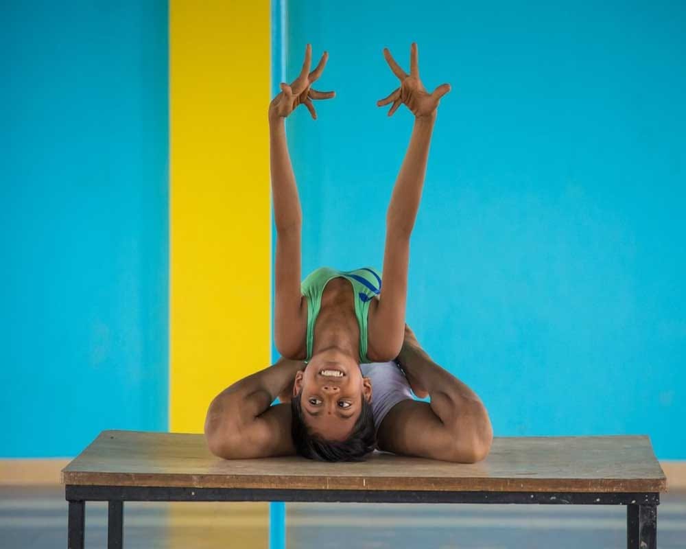 Aditya can bend his body into all kinds of shapes