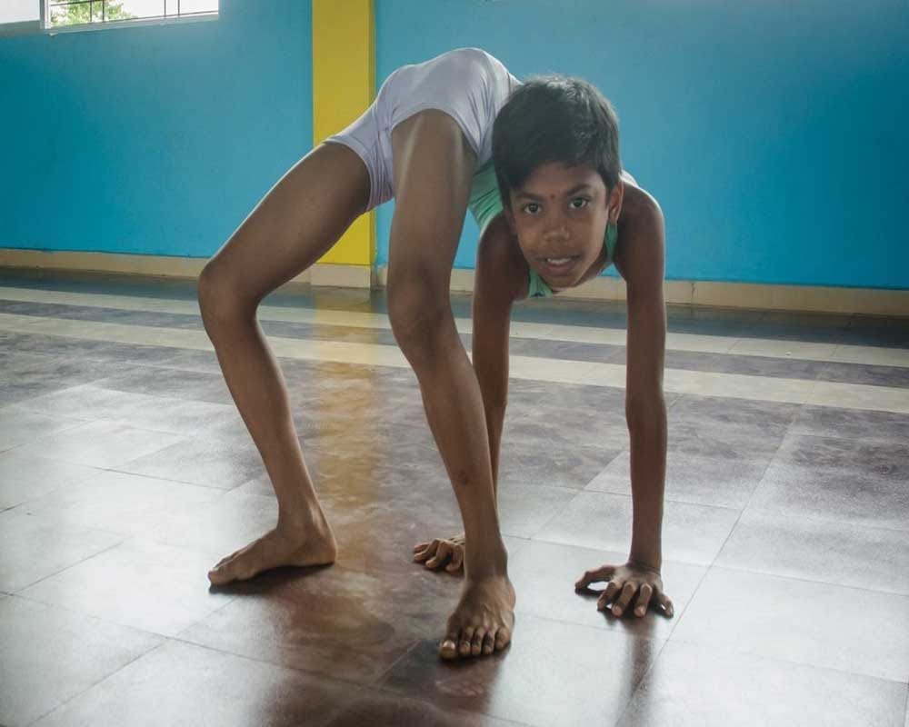 Aditya can bend his body into all kinds of shapes