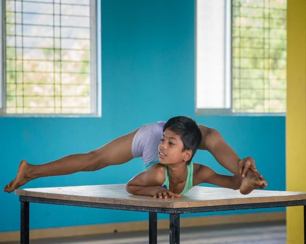 Aditya can bend his body into all kinds of shapes