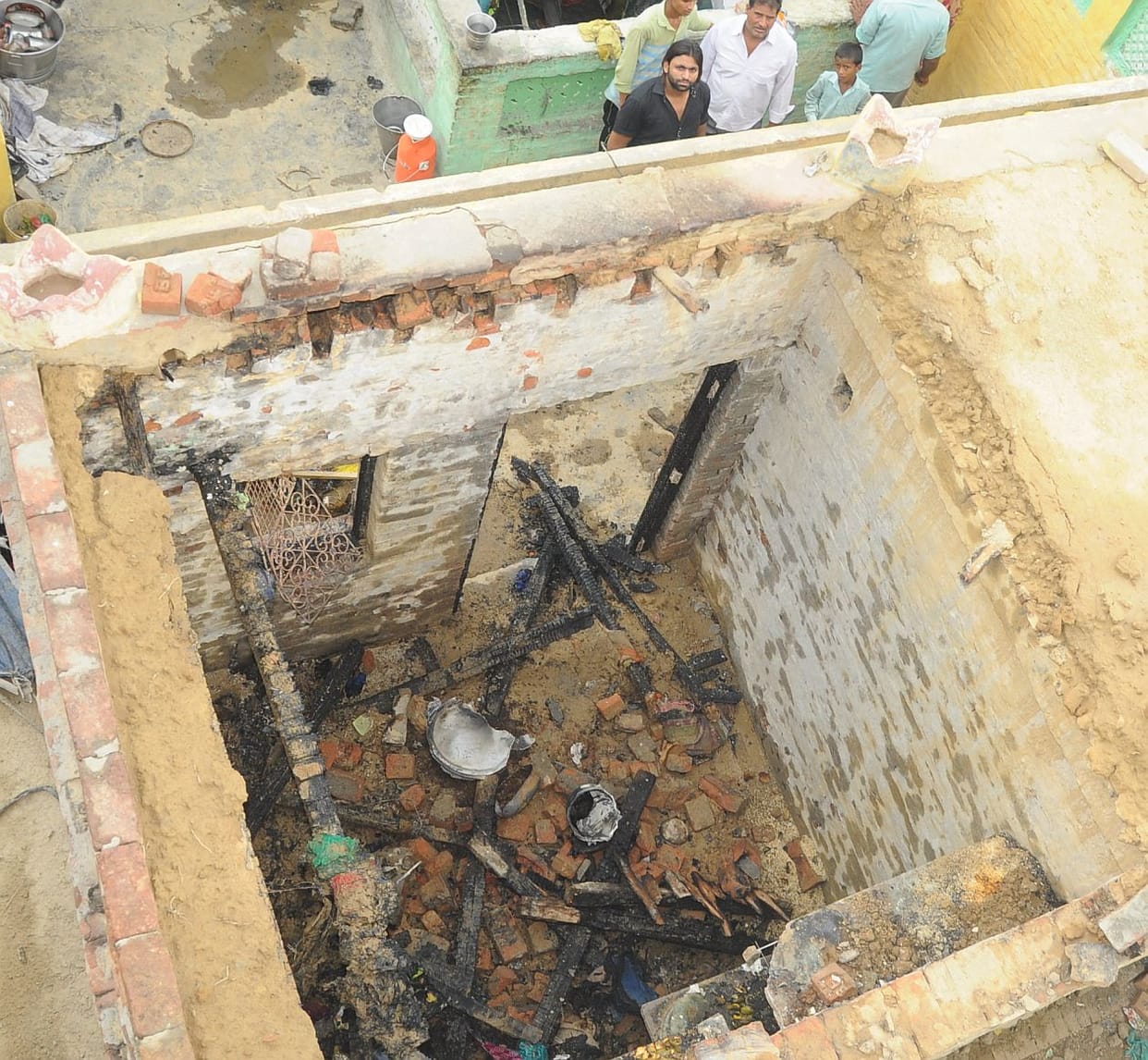 Gas cylinder exploded.