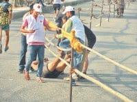 The candidates then went on a rampage, policeman slap hit, Kurukshetra