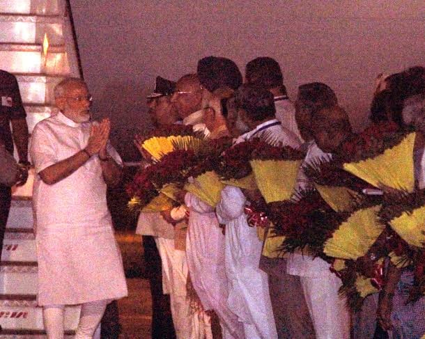 prime minister narendra modi reached chandigarh airport, trafic jam