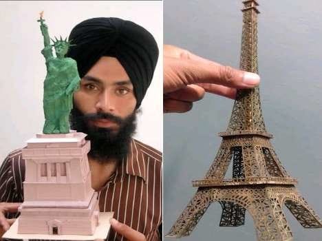 bashindey, paper artist gurpreet singh, world recrod, ajab gajab people, weird people