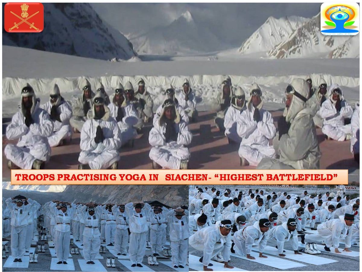 yoga at Siachen highest battle field