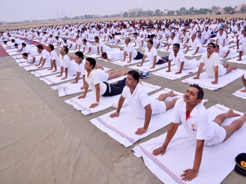 international yoga day celebration in mathura