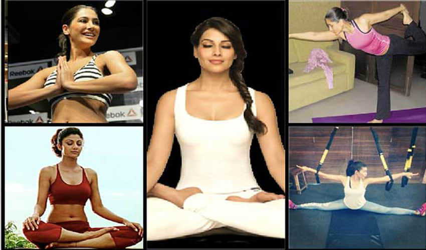 bollywood actresses doing hot yoga