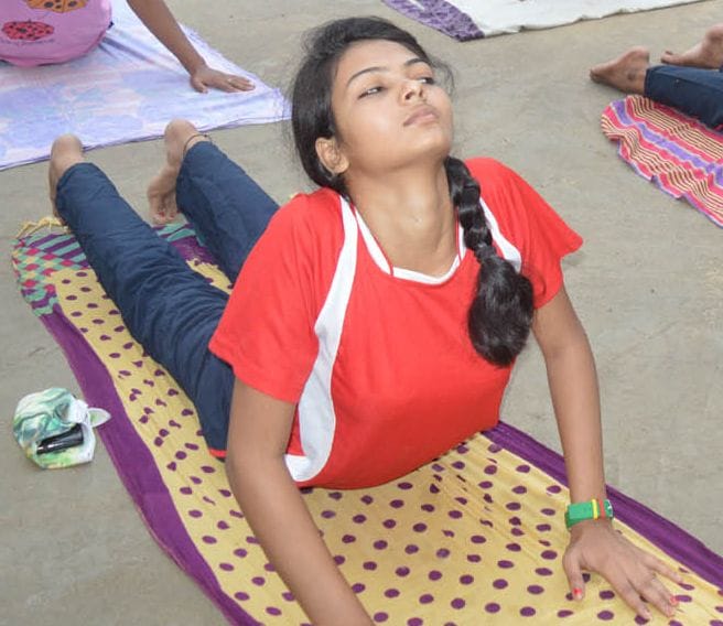 Yoga pose in the city