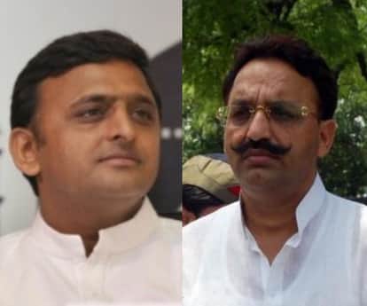 मुख्यमंत्री अखिलेश यादव व मुख्तार अंसारी