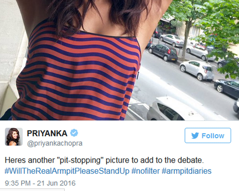 priyanka replies on armpit controversy