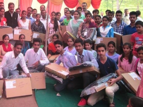 swarghat student get leptop in function.