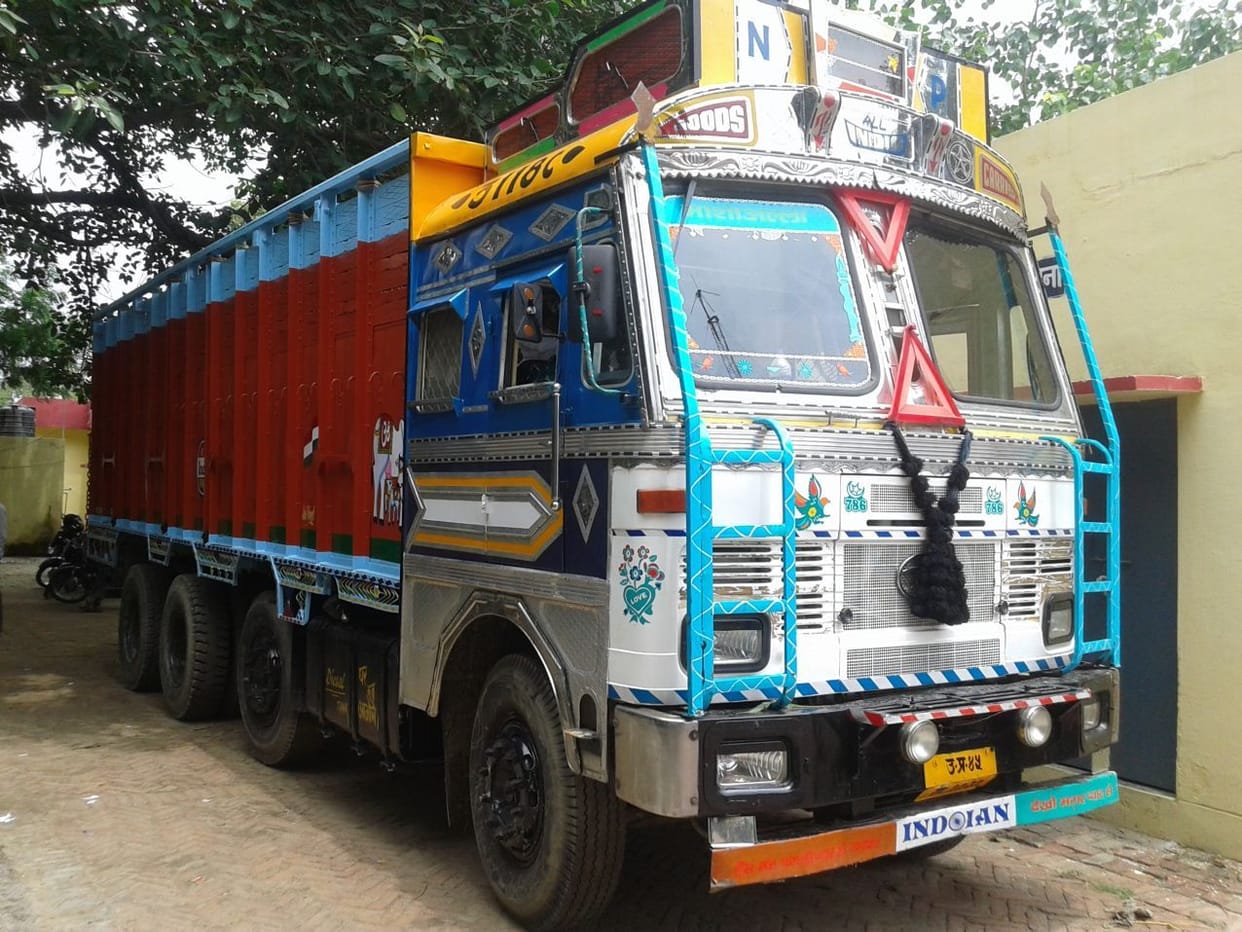 truck full of cement looted