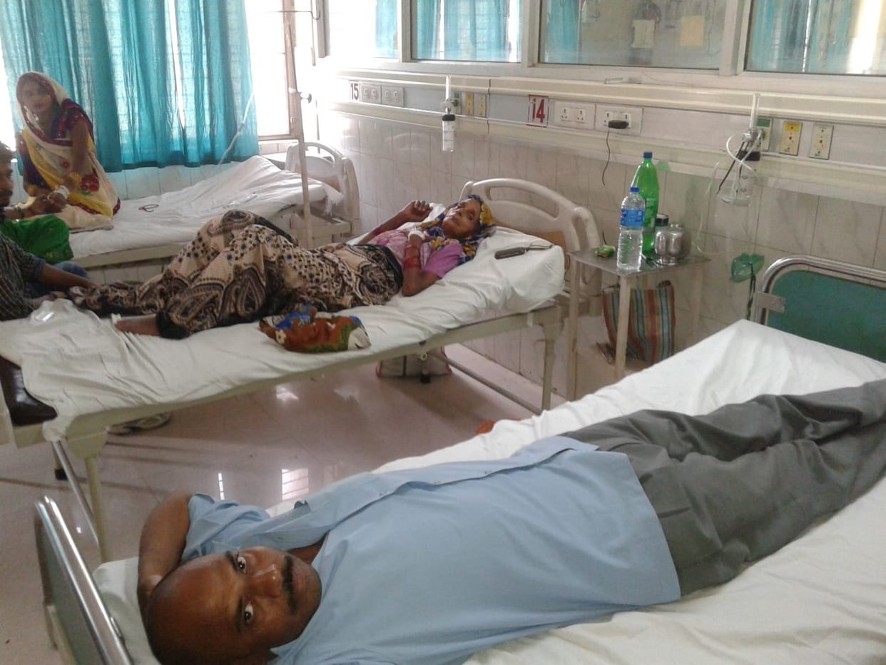 Four people vulnerable to diarrhea including the old woman