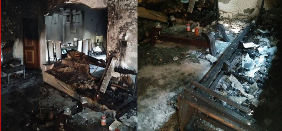 fire in businessman house in noida