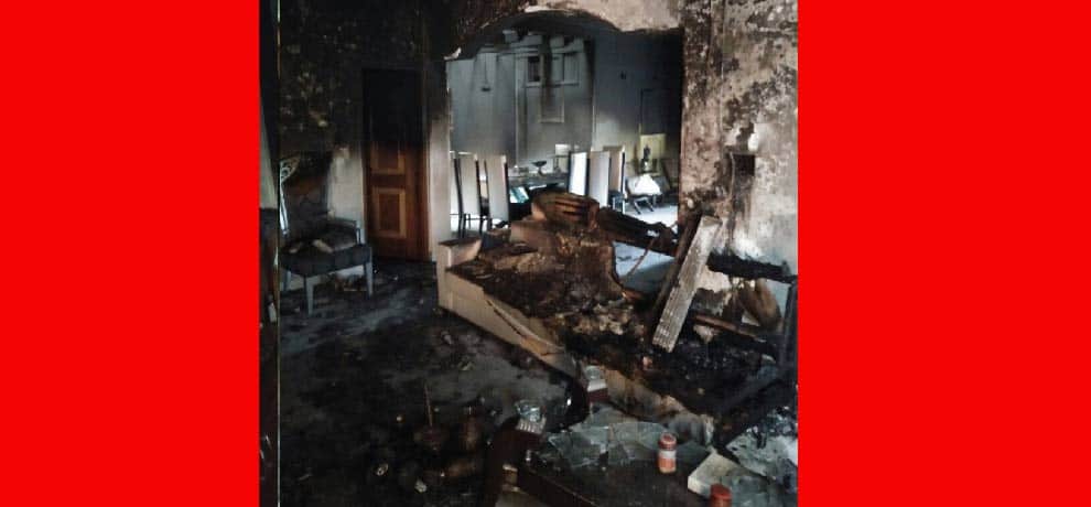 fire in businessman house in noida