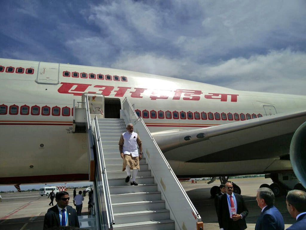 Prime Minister Narendra Modi arrives in Tashkent on two-day visit