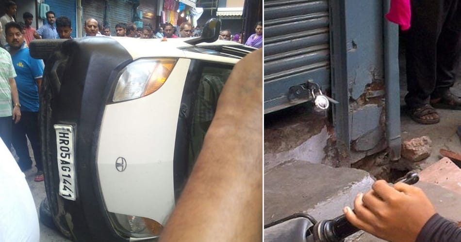 accident, road accident, nano car accident, lady driver hit five people in panipat, crime, haryana