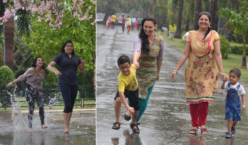 welcome of pre monsoon rain by youth in chandigarh, picture