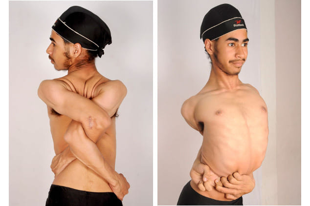 rubberman jaspreet singh kalra, jaspeet singh kalra amazing flexible body, rubberman