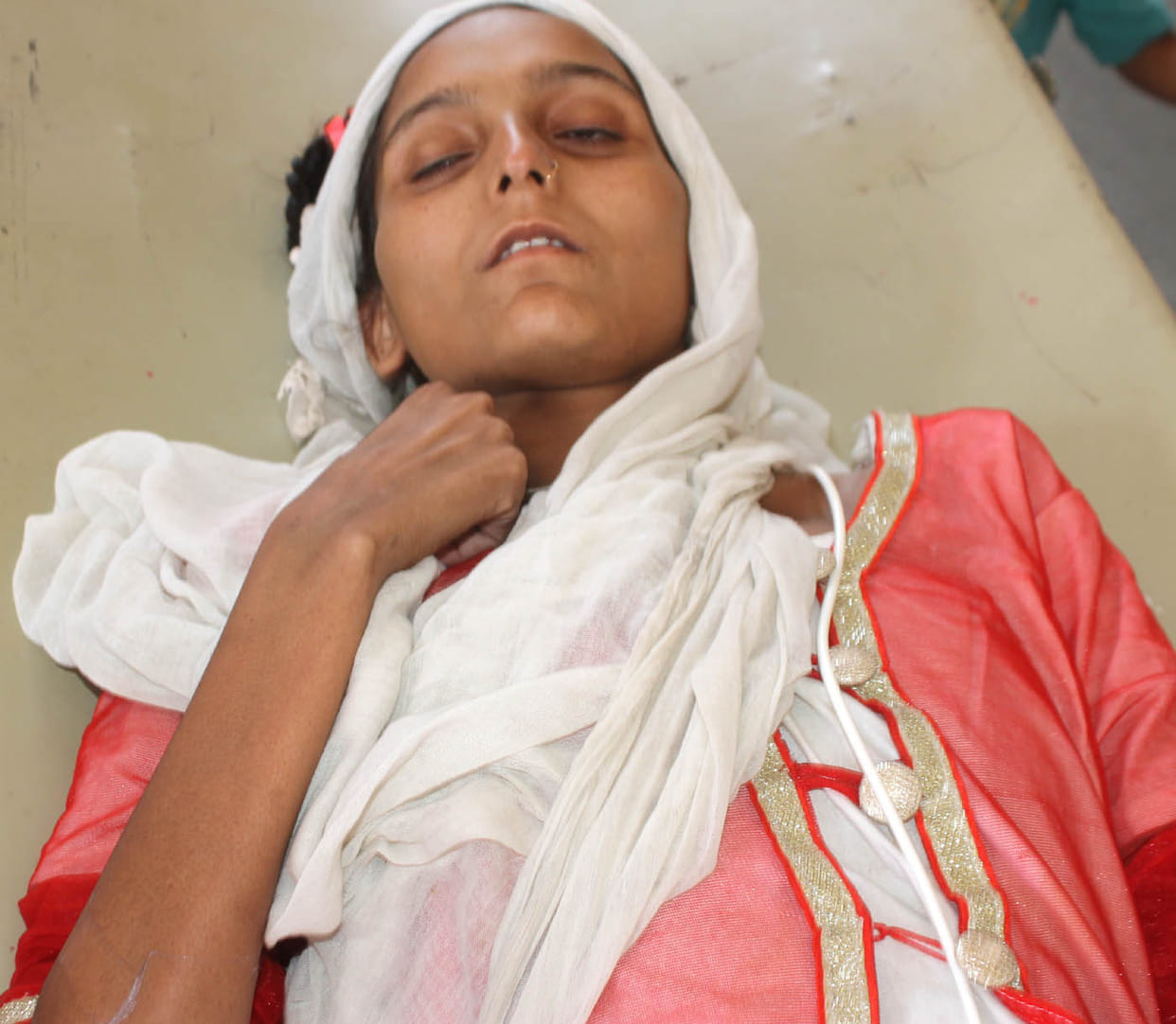 husband forced his wife to drink acid for sake of dowry 