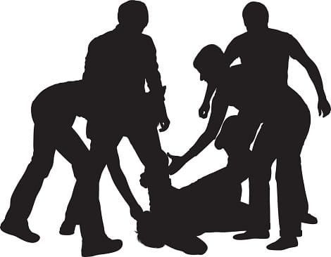 people beaten very badly