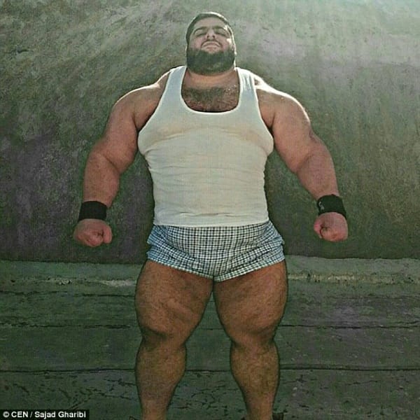 The incredible Iranian 'Hulk' who is 24 stone of near solid muscle 