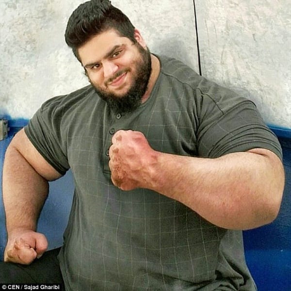 The incredible Iranian 'Hulk' who is 24 stone of near solid muscle 