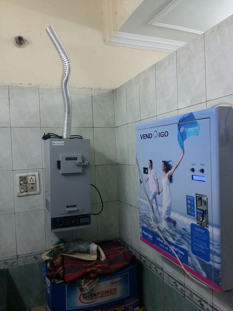 Sanitary vending machines, public toilet, toilet chandigarh, nagar nigam chandigarh, chandigarh