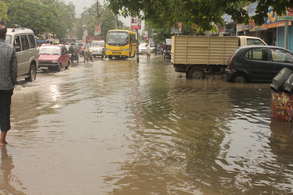 Rain water logging in the city