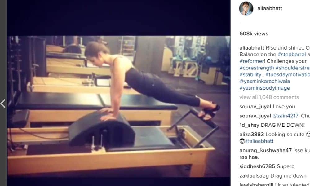 Alia bhatt's shares workout vedio on instagram